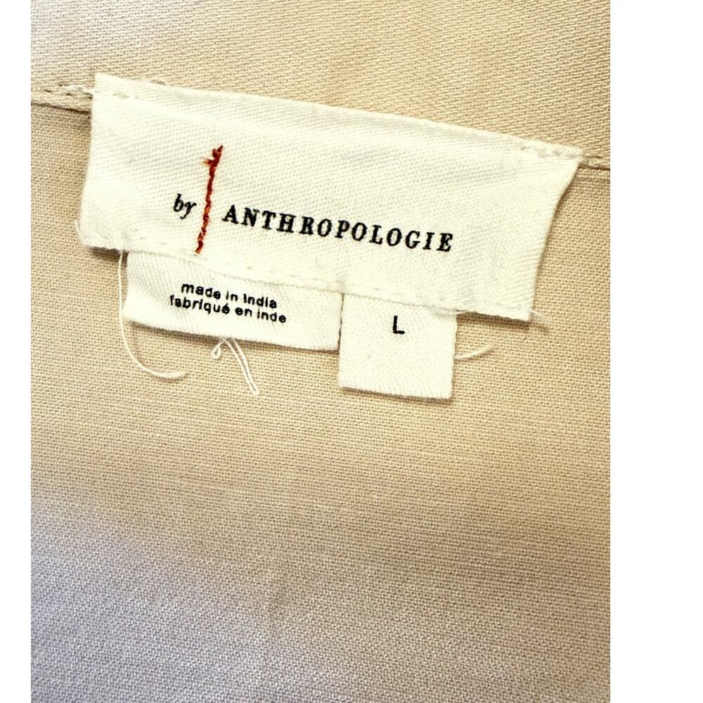 Anthropologie Embroidered Utility Romper Beige Long Sleeve Large - Picture 3 of 8
